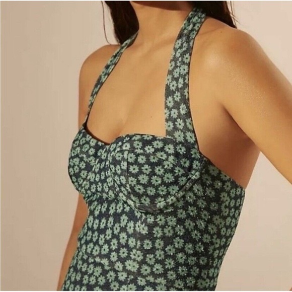 Hutch Anthropologie Halter Corset Midi Dress Size Large - Picture 4 of 9